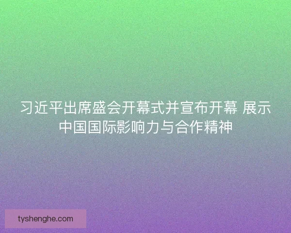 习近平出席盛会开幕式并宣布开幕 展示中国国际影响力与合作精神