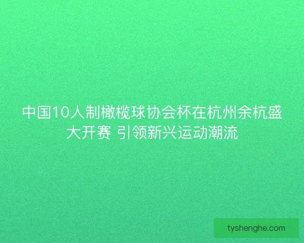 中国10人制橄榄球协会杯在杭州余杭盛大开赛 引领新兴运动潮流